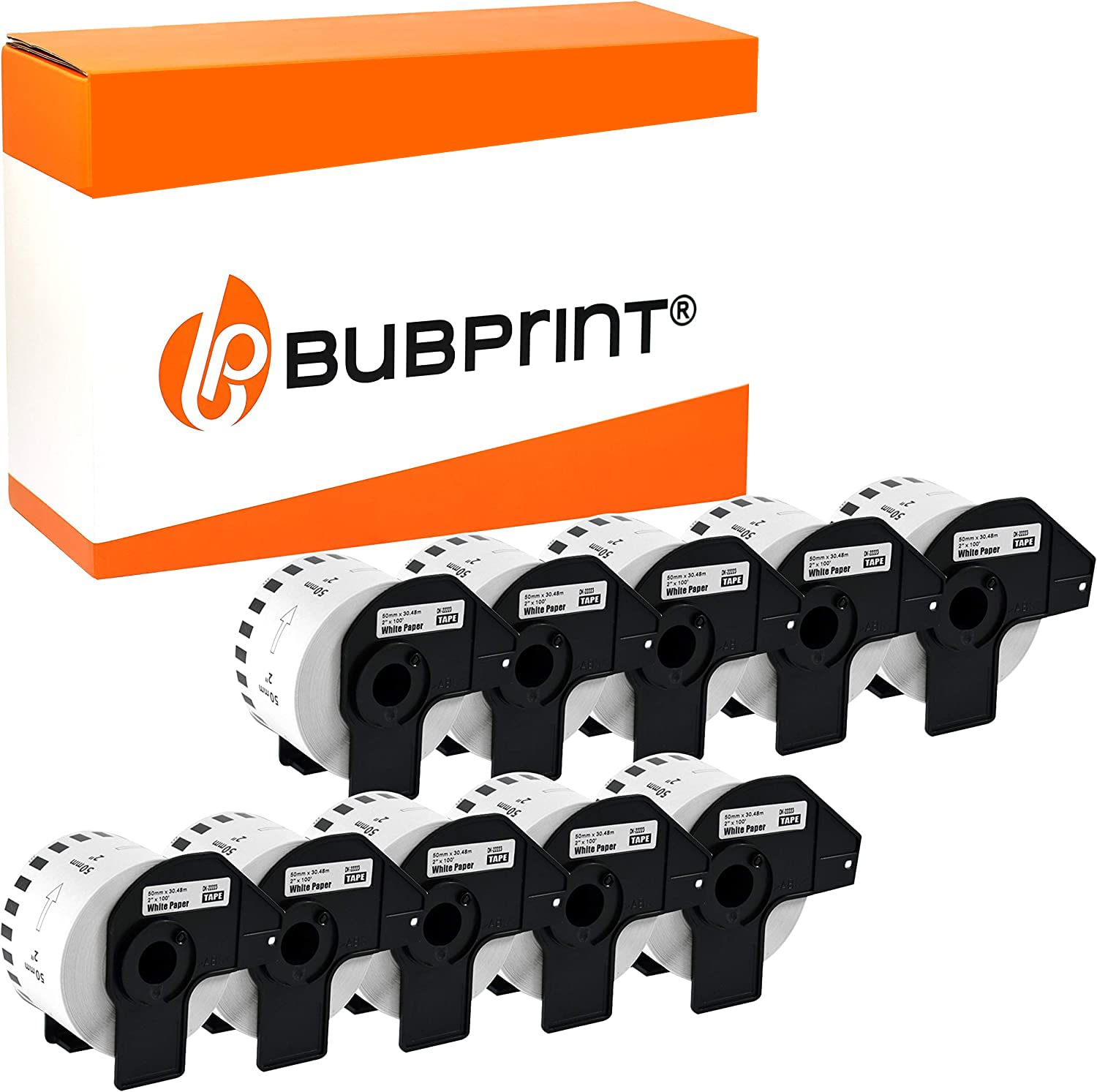 Bubprint 10 Etiketten kompatibel mit Brother DK-22223 50mm x 30,48m