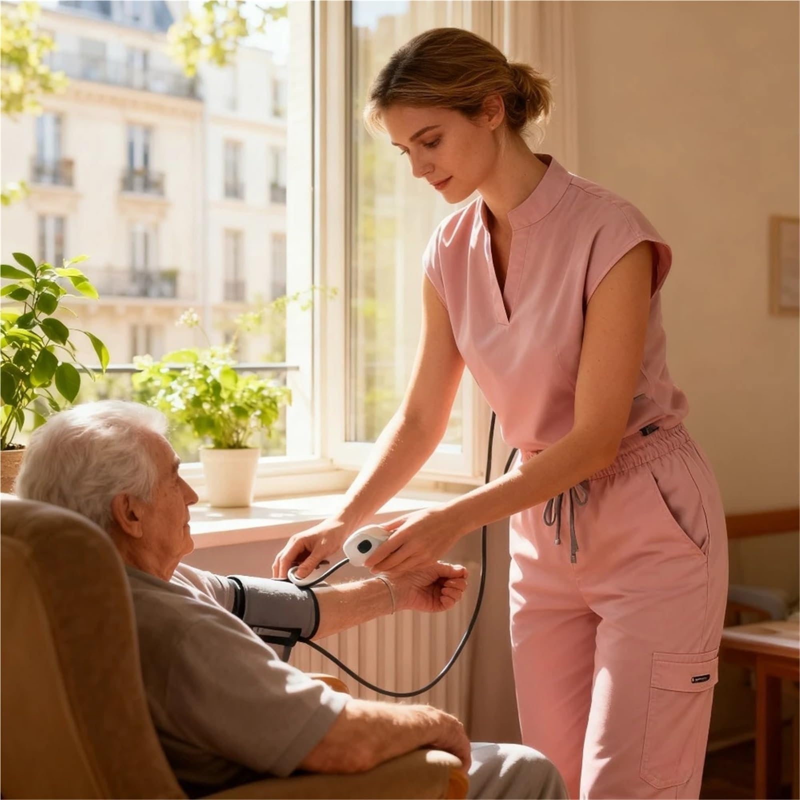 Kasacks Damen Pflege Damen Scrubs Top Langarm, Uniform for Krankenschwester-Arzt, Spa-Hautpflege-Klinik-Tuniken