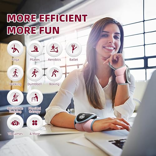 Miniatura 6 de Pesas de muñeca, bandas de brazo pesadas con presillas para el pulgar, pesas de brazo de entrenamiento de fuerza de 124 libras para caminar,