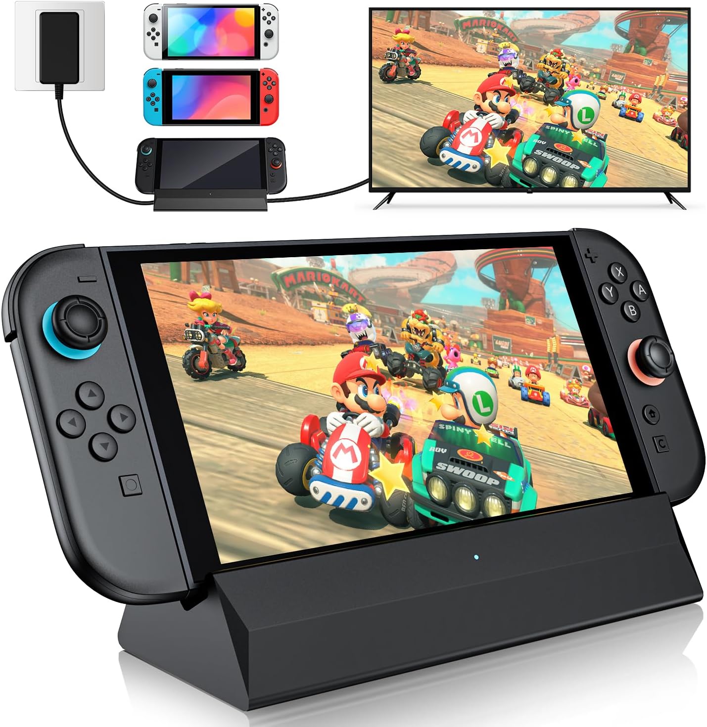 for Nintendo Switch 2 Dock Station, TV Docking Station with 4K@120Hz HDMI Output/Type C Port/3 USB Port/100W Fast Charging for Nintendo Switch 2/1/OLED Support Latest System (v21.0.1)