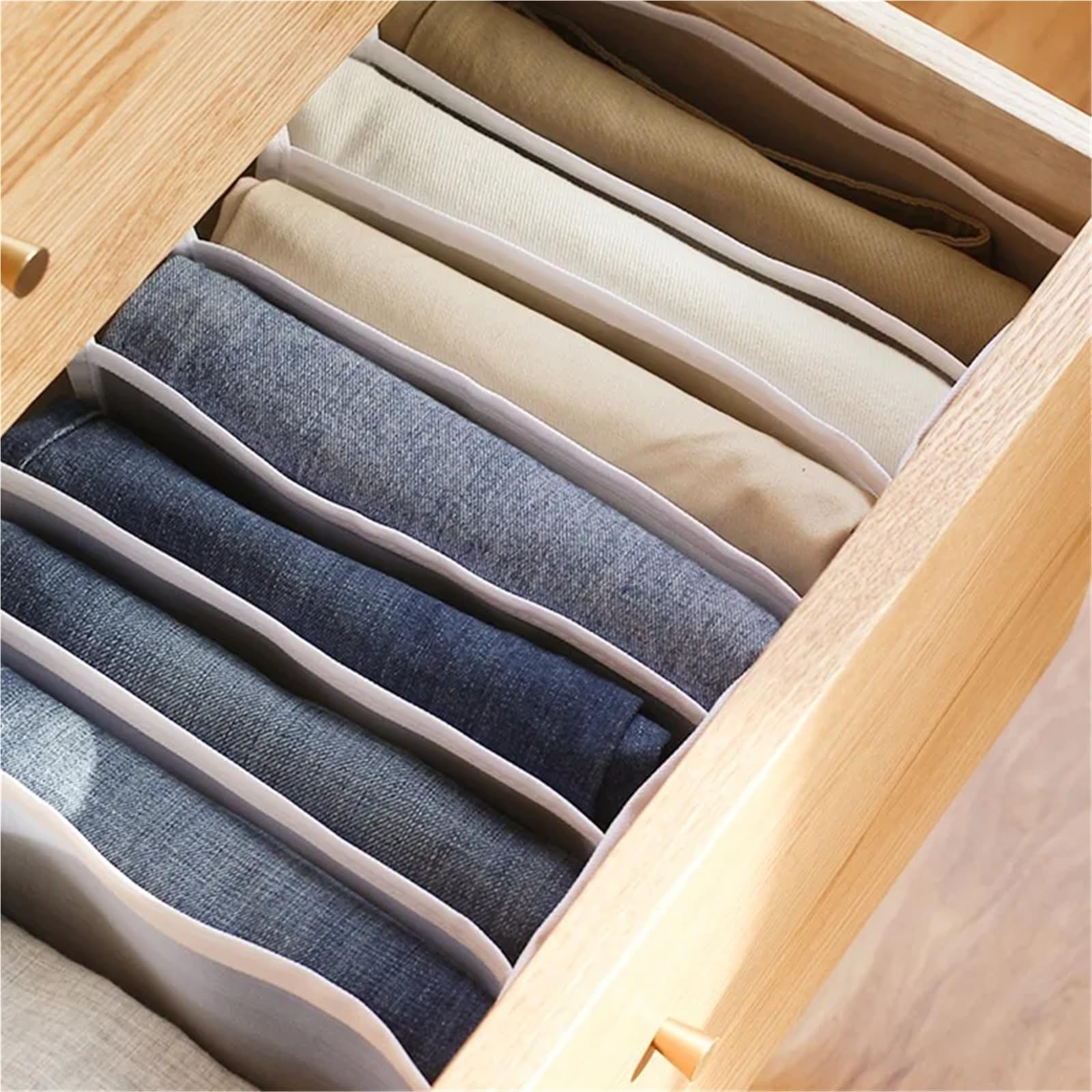 Organizzatore per cassetti della Biancheria Intima, Scatola Porta Calzini, Reggiseno, Jeans, Armadio, Scomparti per Vestiti, Pantaloni
