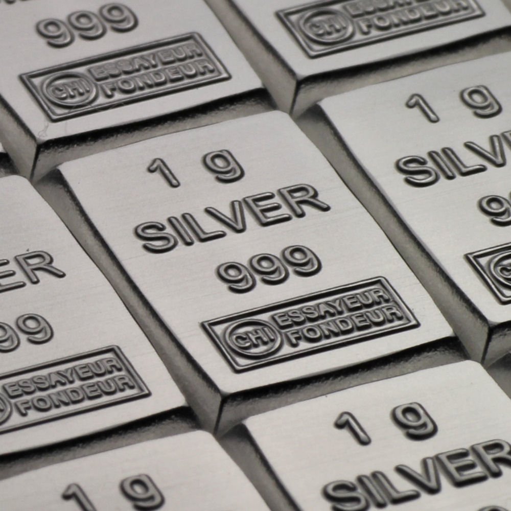Silberbarren CombiBar 20 x 1 Gramm Valcambi 999 AG Silber Silbertafel in Box Silber Barren