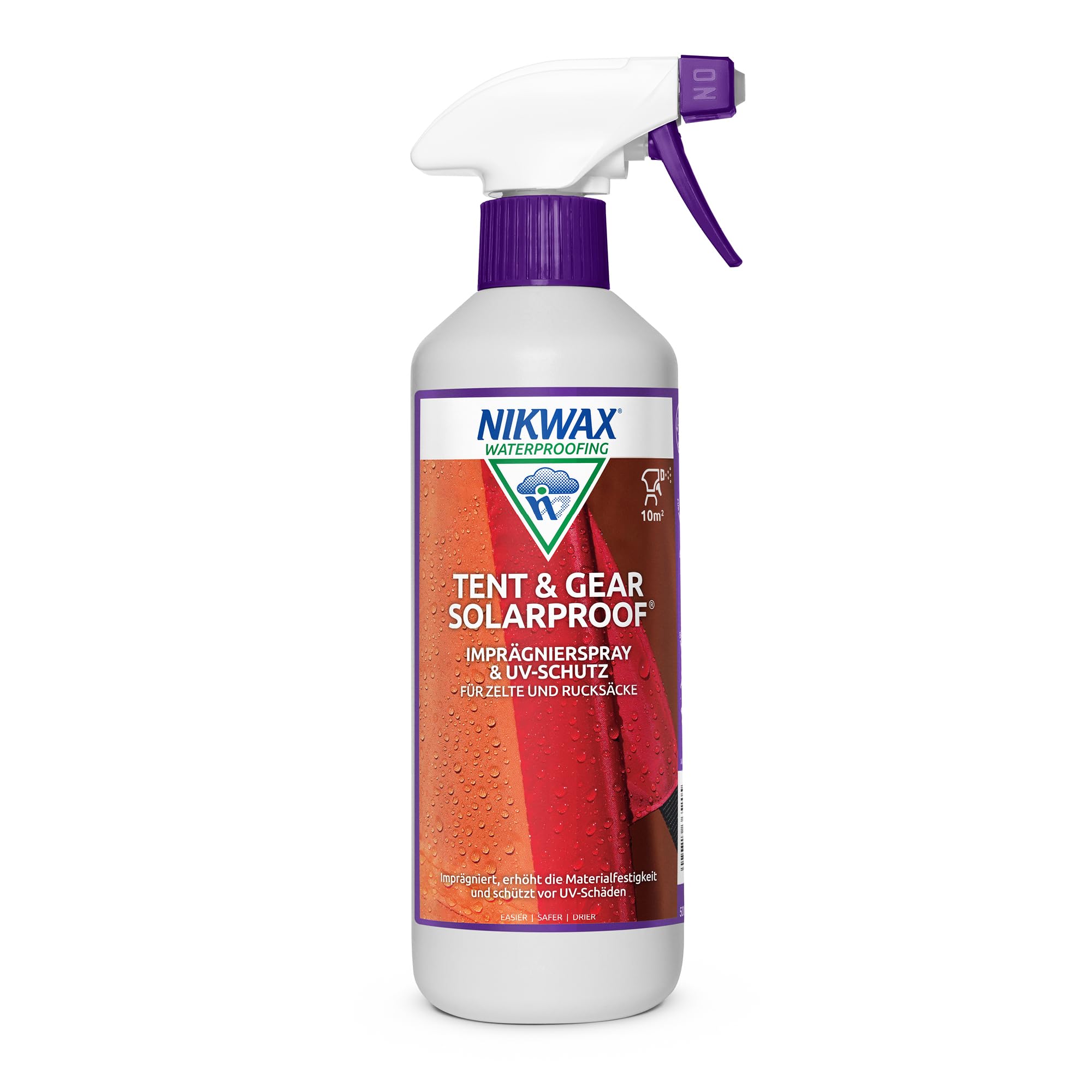 Nikwax Tent & Gear SolarProof Spray-On 500ml Imprägniermittel – UV-Schutz und Imprägniermittel für synthetische Campingzelte, Gartenpavillons, Markisen u.a.