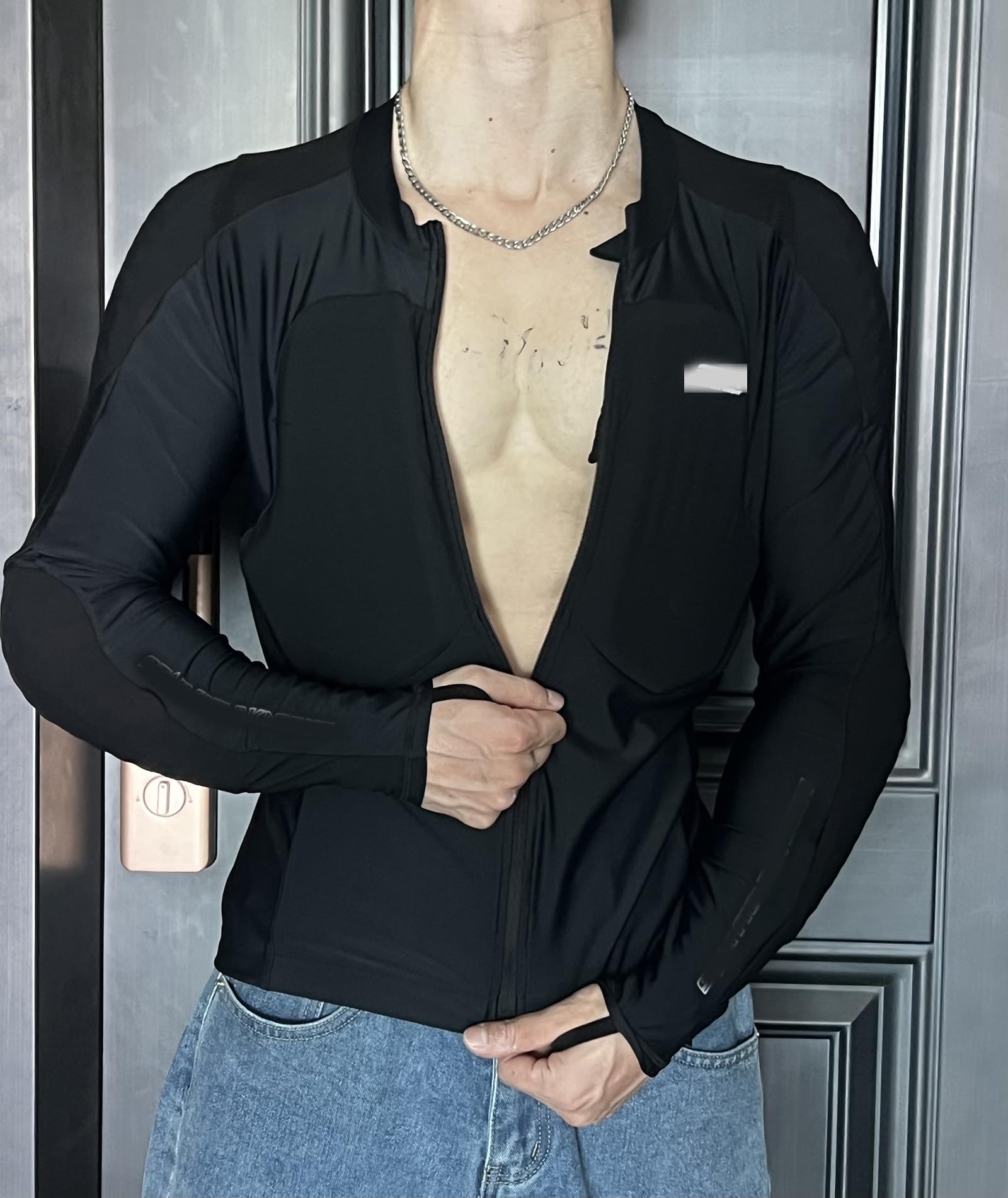 Sommer-Motorrad-Protektorenhemd Damen Herren – Atmungsaktive Mesh-Schutzkleidung Mit Herausnehmbaren Protektoren – Motorradausrüstung Für Stadtfahrten, Touren Und Outdoor-Sport,Black-L