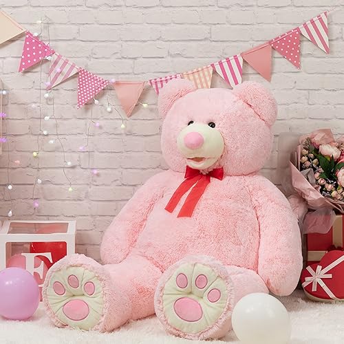 Miniatura 3 de HollyHOME Oso de peluche de peluche gigantes osos de peluche animales de peluche oso de peluche Love Big Footprints 5 pies rosa