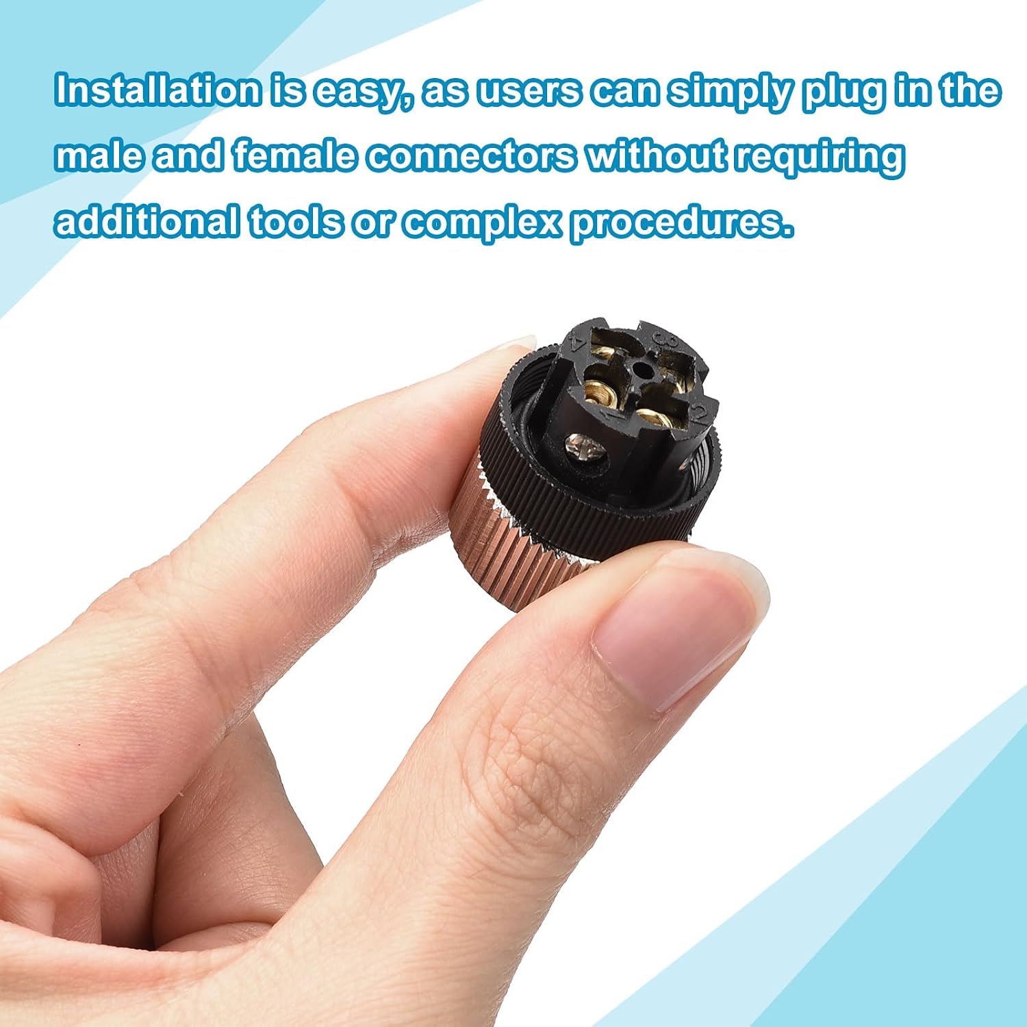 MECCANIXITY 4 Pin M12 Male & Female Aviation Wire Connector, 4 Set Waterproof IP67 Circular Connector for Networks Instruments Computer