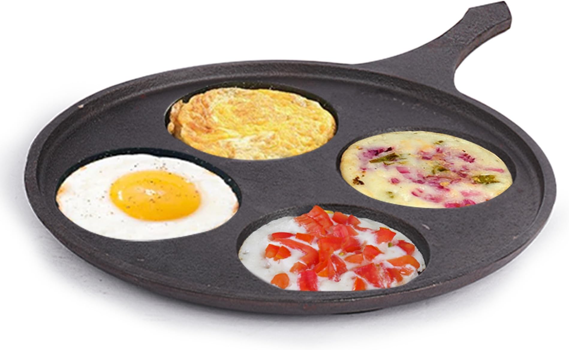 Cast Iron Uttapam Tawa/Tava | 10.8 Inch, 2.5kg, Gas & Induction-Friendly| Pre-Seasoned, 100% Toxin-Free, Naturally Non-Stick, Long Lasting | No Chemical Coating