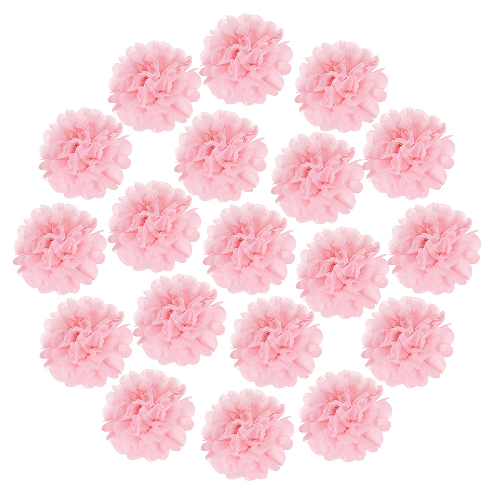 sourcing map 20Pcs Tissue Paper Pom Poms, 30cm Colorful Large Paper Flowers Wall Decorations for Fiesta Party Birthday Wedding Pink