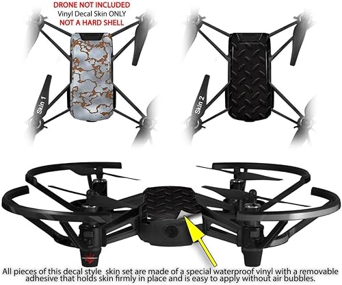 Miniatura 2 de Skin Decal Wrap 2 Pack Compatible with DJI Ryze Tello Rusted Metal Drone NOT Included