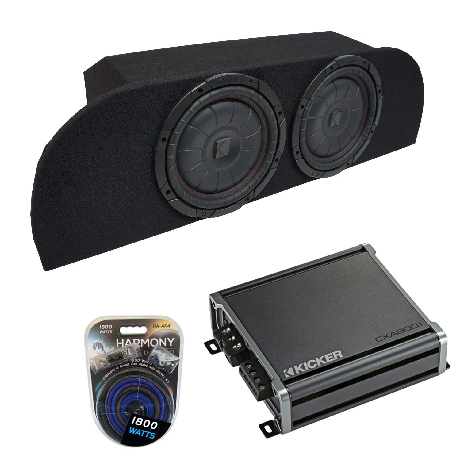 Harmony Audio Compatible with 03-08 Nissan 350Z Coupe Strut Kicker Bundle CompVT CVT10 Dual 10