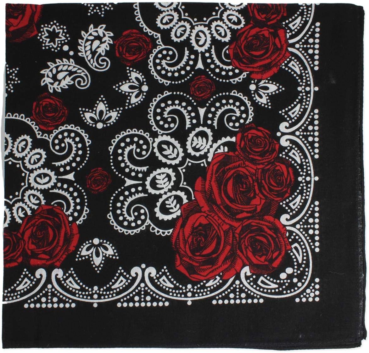 Zad JewelryZad Unisex Red Rose Paisley Print Bandana Headband Scarf Face Covering