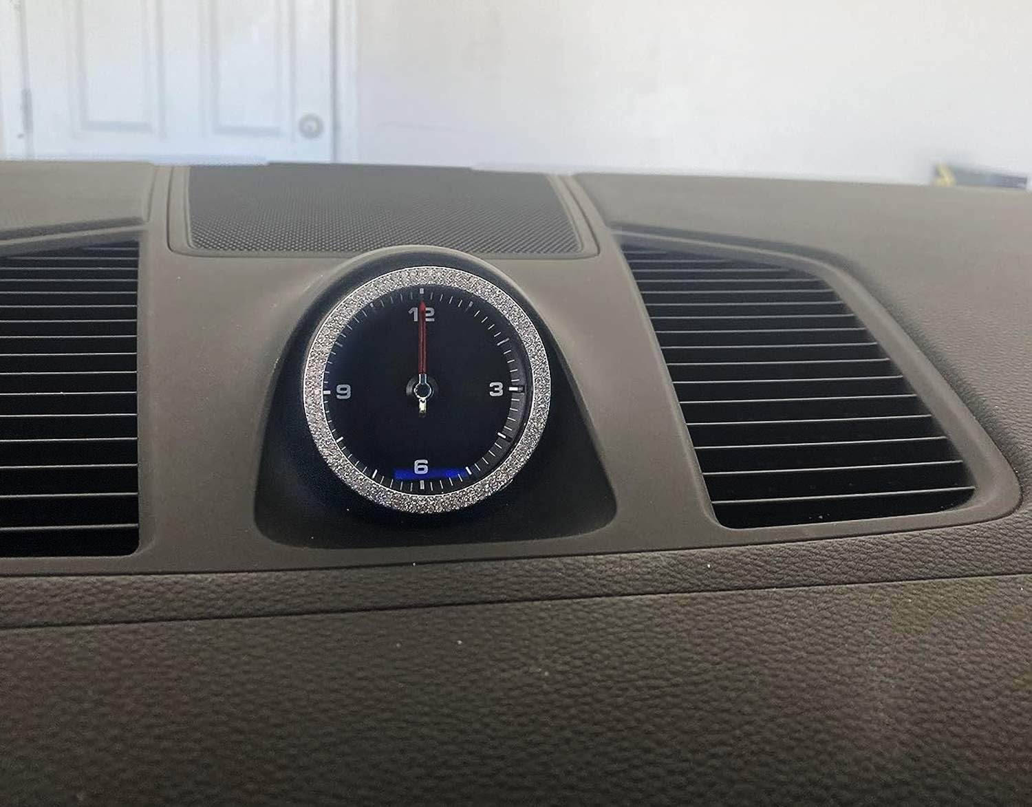 iJDMTOY Crystal Rhinestone Interior Dashboard Analog_Clock Surrounding Decoration Ring Trim Compatible with Porsche