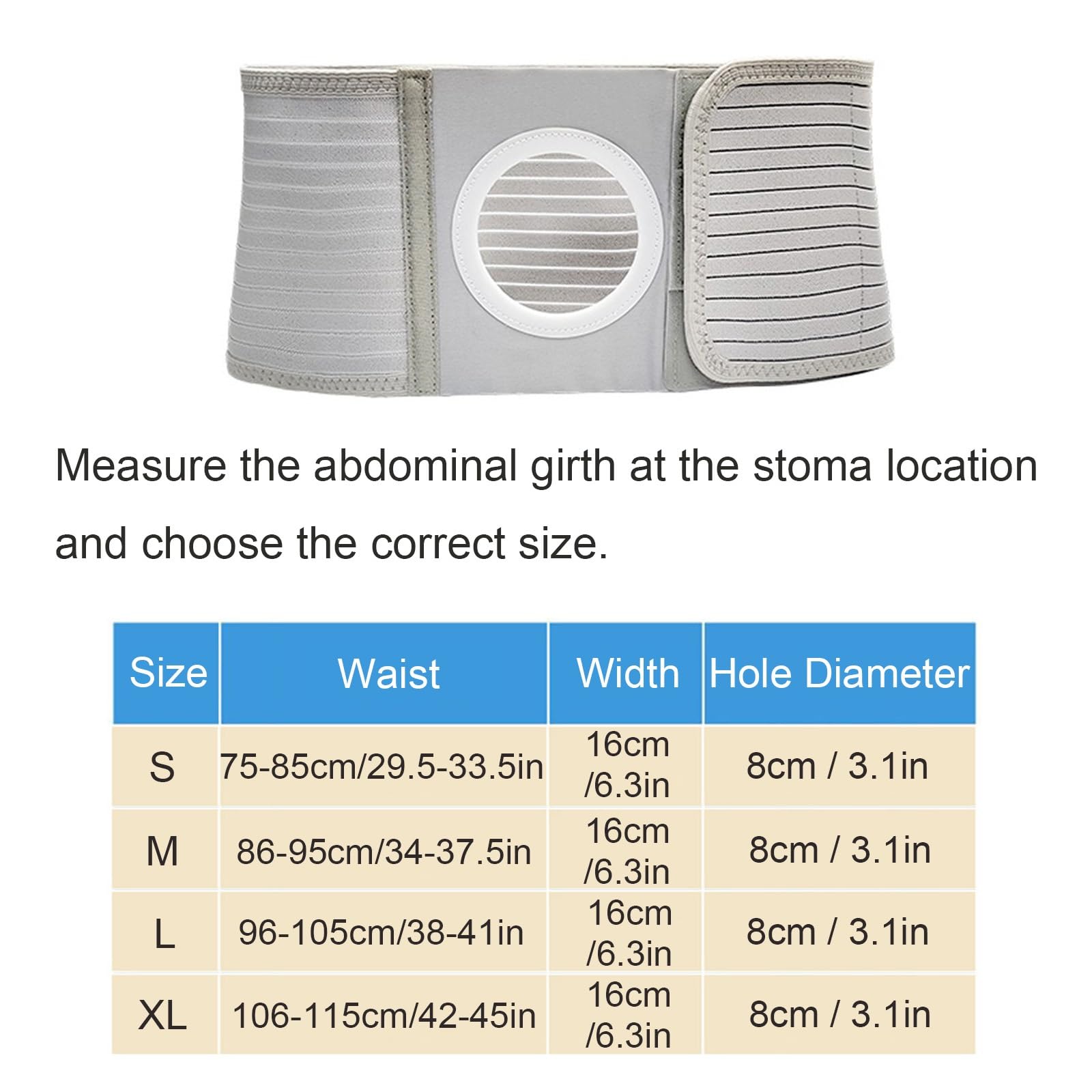 Colostomy Belts, Ostomy Belt, Breathable, Suitable for Postoperative Care, Fixation and Support, Elastic Edging, Durable, And Washable(X-Large)