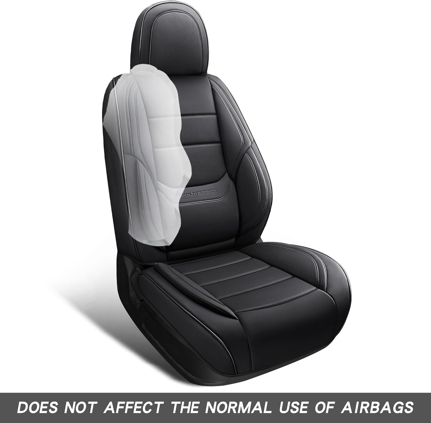 NS YOLO Full Coverage Car Seat Covers Universal Fit for Cars SUVs Pick-up Trucks with Waterproof Leatherette in Automotive Vehicle Interior Accessories (Black, Full Set(5 seats)) Black Full Set(5 seats)