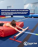 Vista 5 de Tumbl Trak Barra de gimnasia de entrenamiento de piso, 4 pies, color rojo