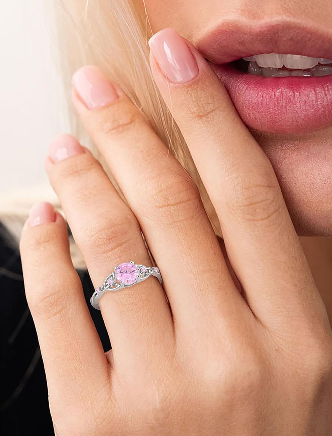 Celtic Knot Ring for Women 925 Sterling Silver Promise Ring for Her - Image 3