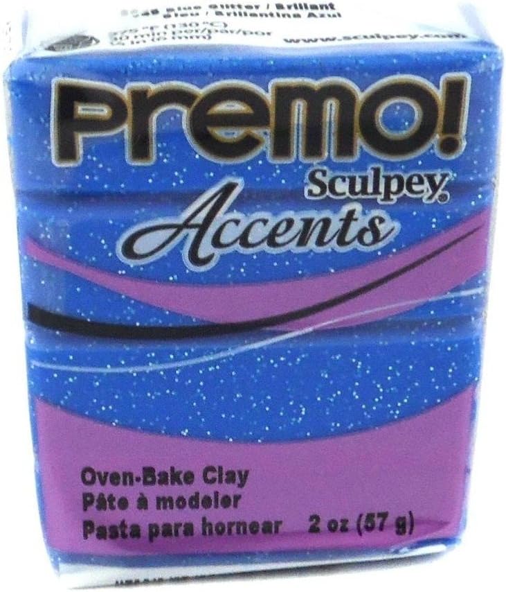 Premo Sculpey Accents Polymer Clay 2oz-Blue Glitter