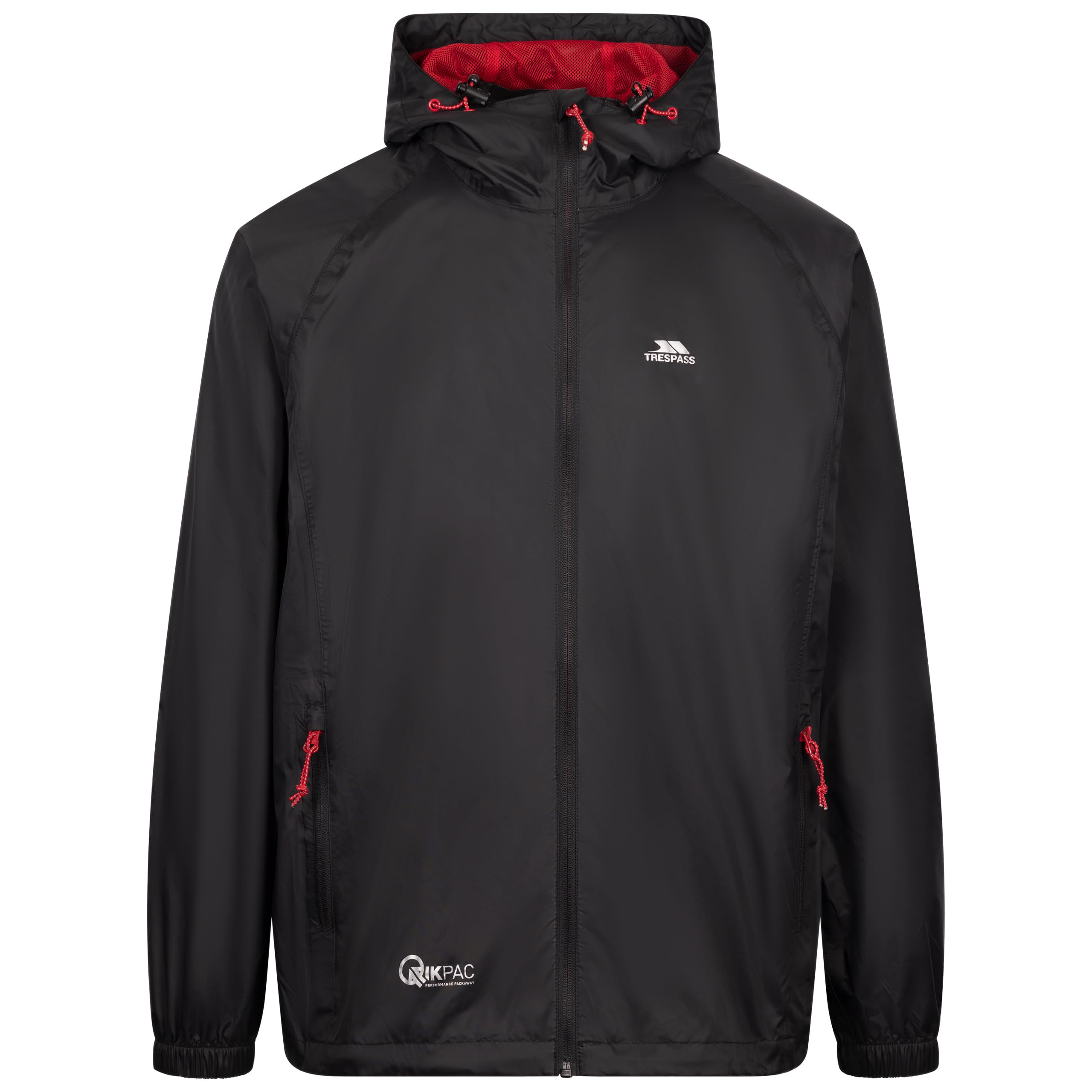 Trespass Unisex Black Waterproof Packaway Jacket Qikpac