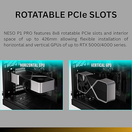 Miniatura 5 de GAMDIAS NESO P1 PRO Gaming EATX - Carcasa para computadora de torre completa, doble cámara, configuración de 2 vías, pantalla panorámica lateral de