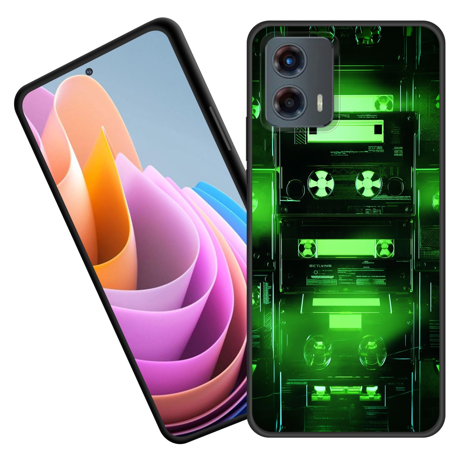 for Moto Edge 2024 Case,Premium Soft Silicone Rubber Full-Body Protective Bumper Case for Motorola Moto Edge 2024 6.6 inch,Vintage Radio