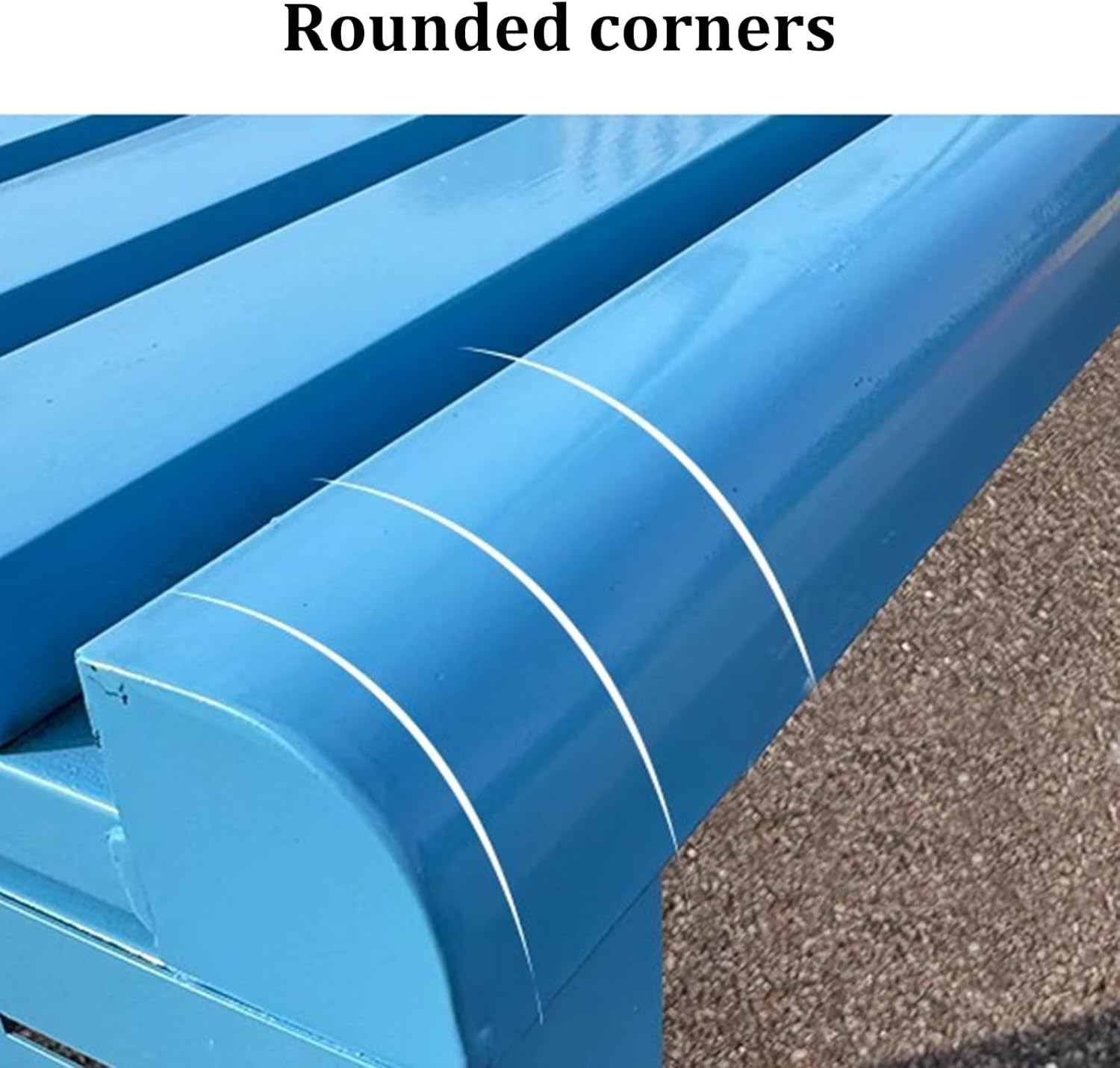 Modern Heavy-Duty Galvanized Steel Park Bench, Outdoor Garden Chair with Slats Design, Durable Commercial Patio Furniture for Plaza, School, Deck, Public Area (White, 100cm)