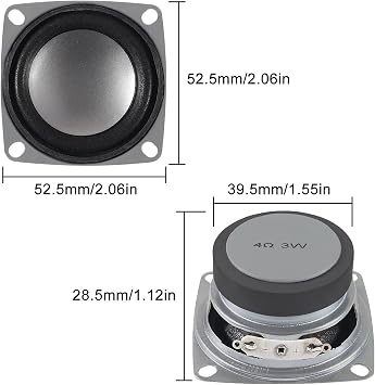 ACEIRMC 4PCS 2 4Ohm 3W DIY Small Full Range Audio Speaker Stereo Woofer Loudspeaker for Arduino and DIY Speaker (A)