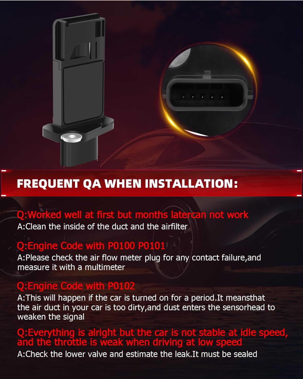 Mass Airflow Sensor MAF Compatible for 22680-CA000 2003-2012 for Infiniti FX35,2003-2008 for Infiniti G35 3.5L,2004-2013 Altima,2008-2013 Maxima High Performance Mass Air Flow Sensor