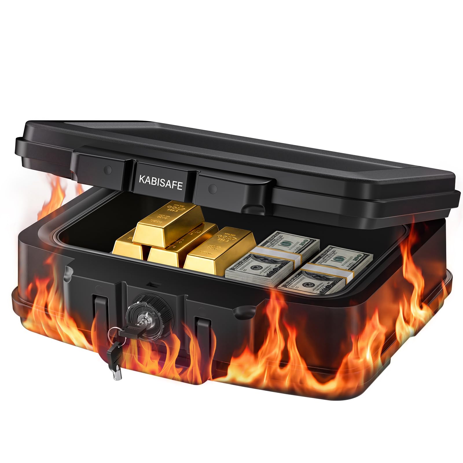 KABISAFE Certified Fire proof Safe, 7.4 L Waterproof Document Home Safe