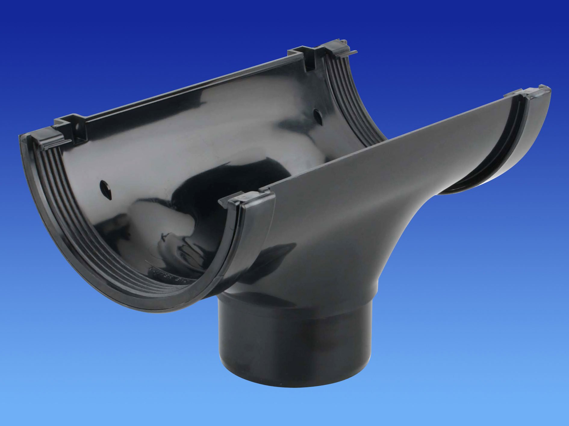 Gouttière commerciale 150 mm OSMA noir évacuation toit demi-rond 6t606b
