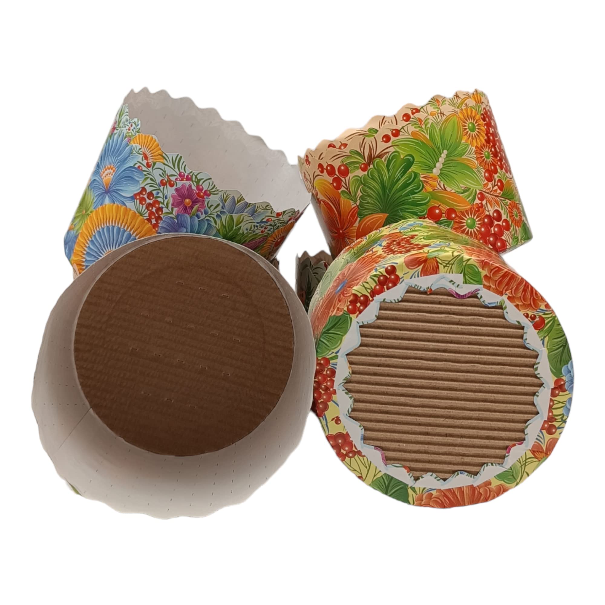 Paquete de 12 | 12 oz diferentes diseños de molde de papel, moldes redondos de papel para hornear pan de Pascua (Petrikovka)