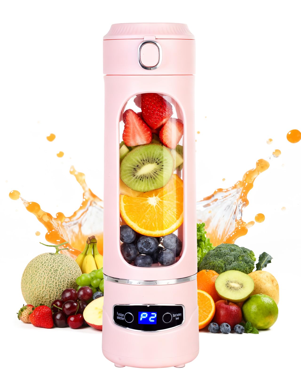 Nimbelephant Personal Portable Blender - Smoothies & Shakes - 20Oz/600ml Large Capacity High Power Cordless Blender (Pink)