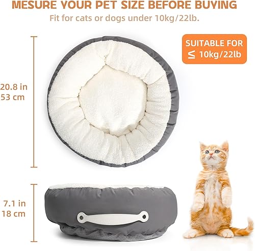 Miniatura 2 de Camas para gatos de interior, cama de perro de 23 pulgadas para perros pequeños Melium, cama acolchada lavable para gatos con parte inferior