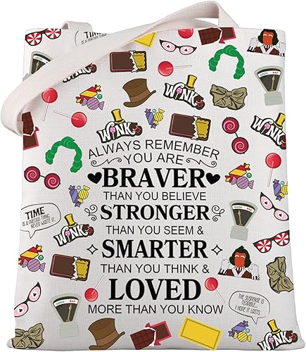 Miniatura 8 de WSNANG Willy - Bolsa de viaje reutilizable con diseño musical de The Chocolate Factory Wonka, regalo para fanáticos de Wonka, regalo para amantes