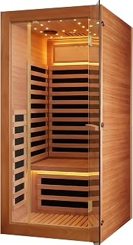 Infrared Sauna for 1 Person, Far Infrared Sauna Room for Home with Low EMF Carbon Panels, 1350W Fast Heating, Speaker, 7-Color Chromotherapy Lights, Easy Assembly, 35.435.466.9"