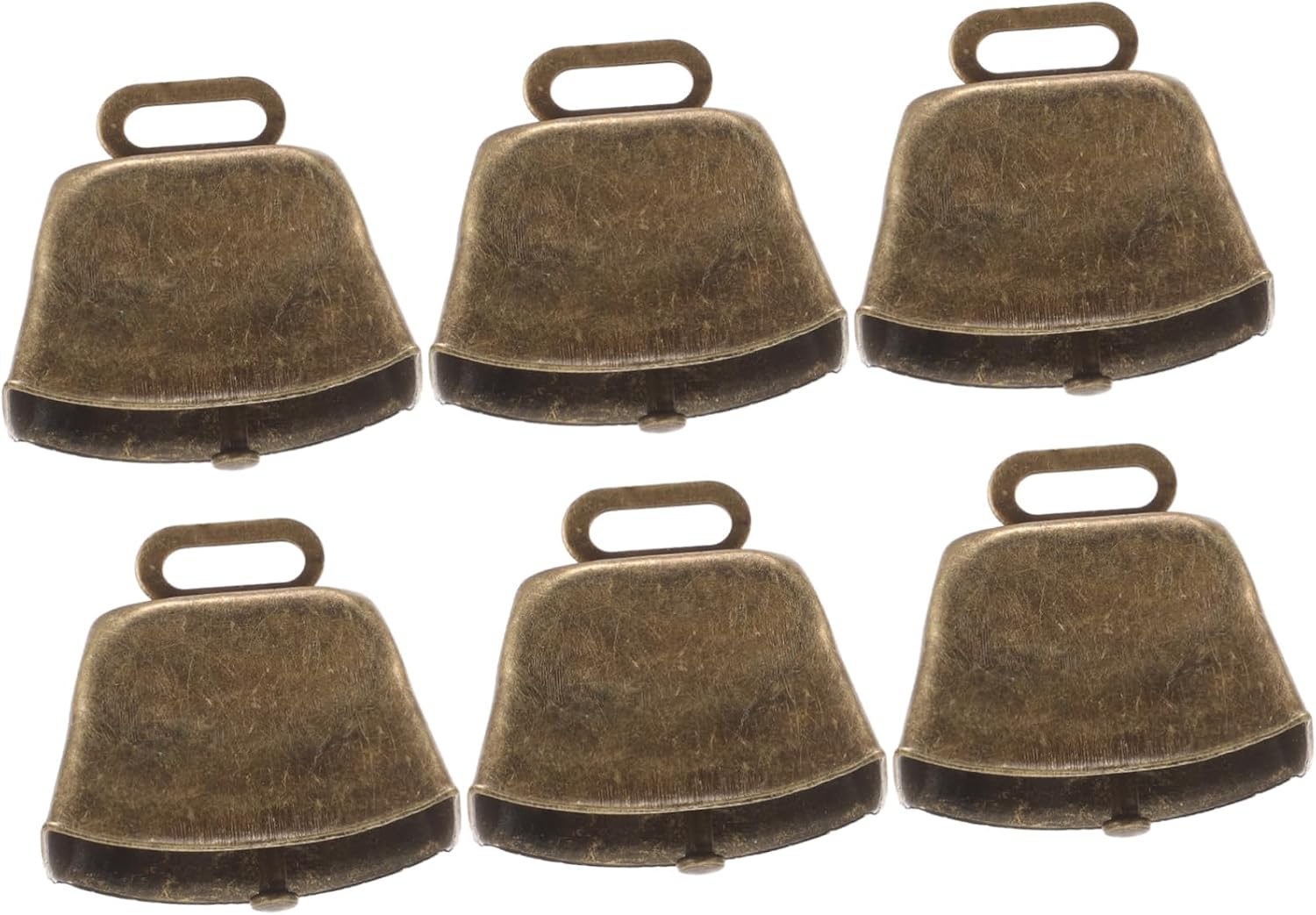 6pcs Vintage Metal Cow Horse Sheep Bells Loud Bells for Livestock Decorative Craft for Wind Chimes Copper Design Antique Bronze Finish