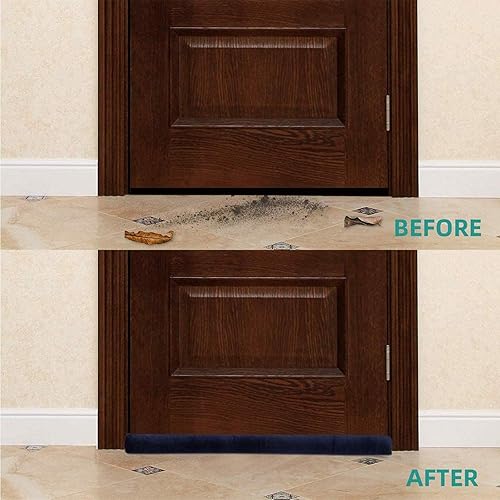 Miniatura 6 de TumiMallody - Tope para puerta, bloqueador de corrientes de aire de puerta de 2 pulgadas, burlete ligero de ruido, barridos de puerta de 32 a 38