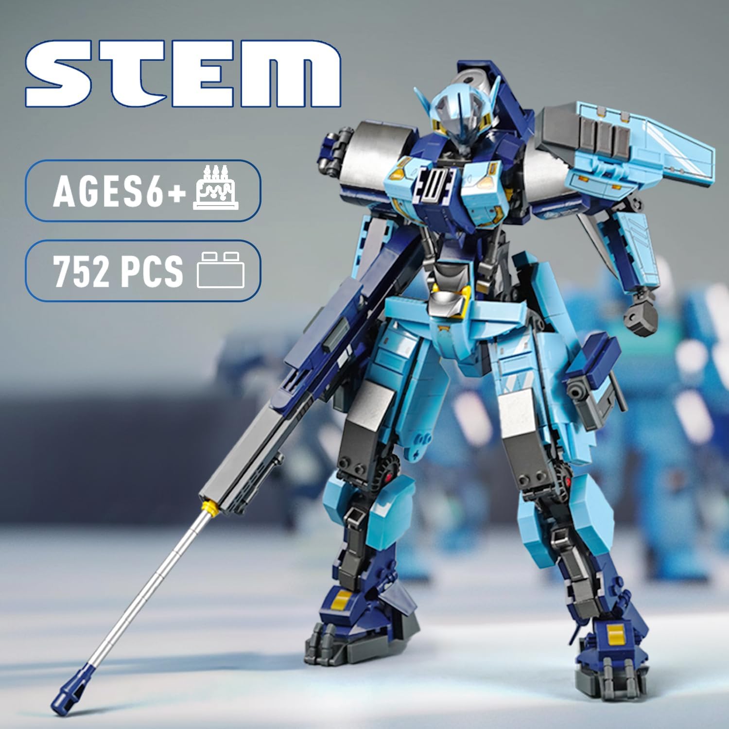 Sluban Mech Building Set,Robot Mecha Building Kit with Two Interchangeable Weapons for Adults, Compatible with Lego Mech Set, 752PCS