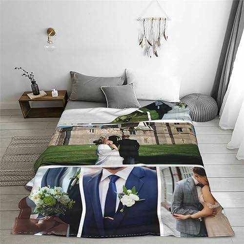 Miniatura 2 de Manta personalizada con texto y fotos, manta personalizada para cumpleaños de adultos y niños, boda, Navidad, Halloween, Día del Padre, Día de la