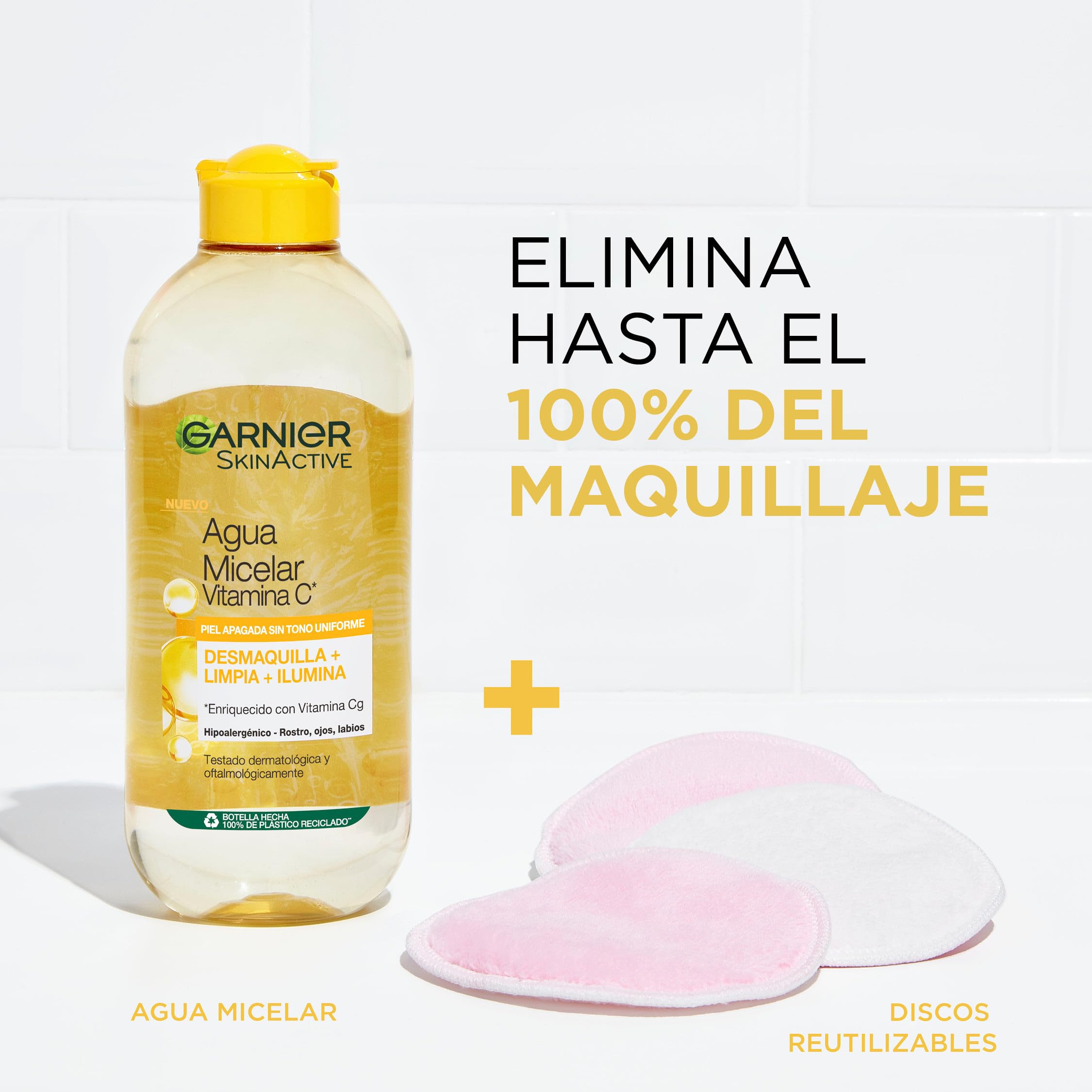 Garnier Delikatny płyn do twarzy micelarny, delikatna woda oczyszczająca do usuwania makijażu, dla promiennej i budzenia cery, z witaminą C, SkinActive All-in-1, 1 x 700 ml