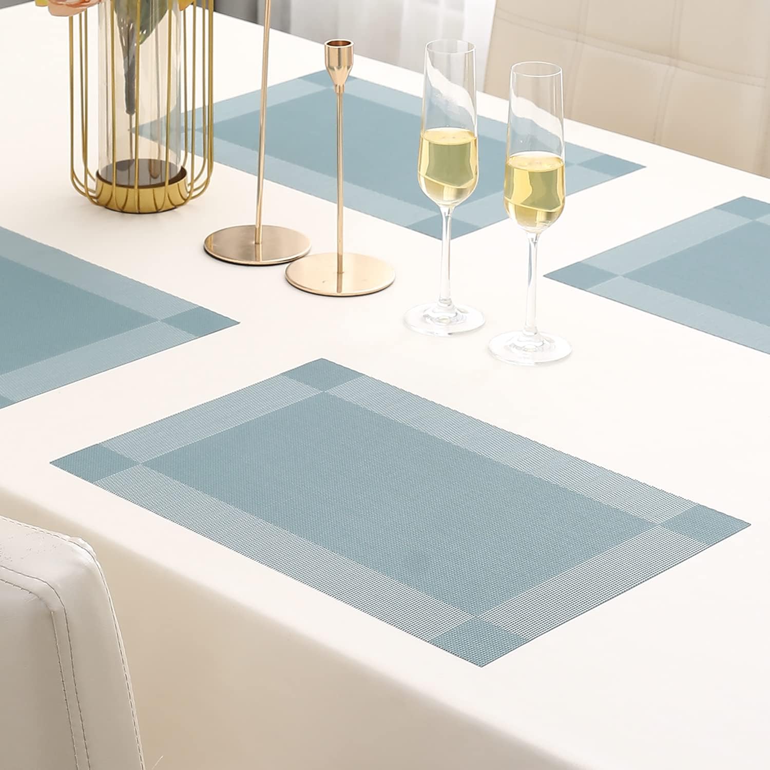 HOKIPO Washable PVC Table Placemats Set of 4 - 45x30 cm (AR3105, Polyvinyl Chloride)