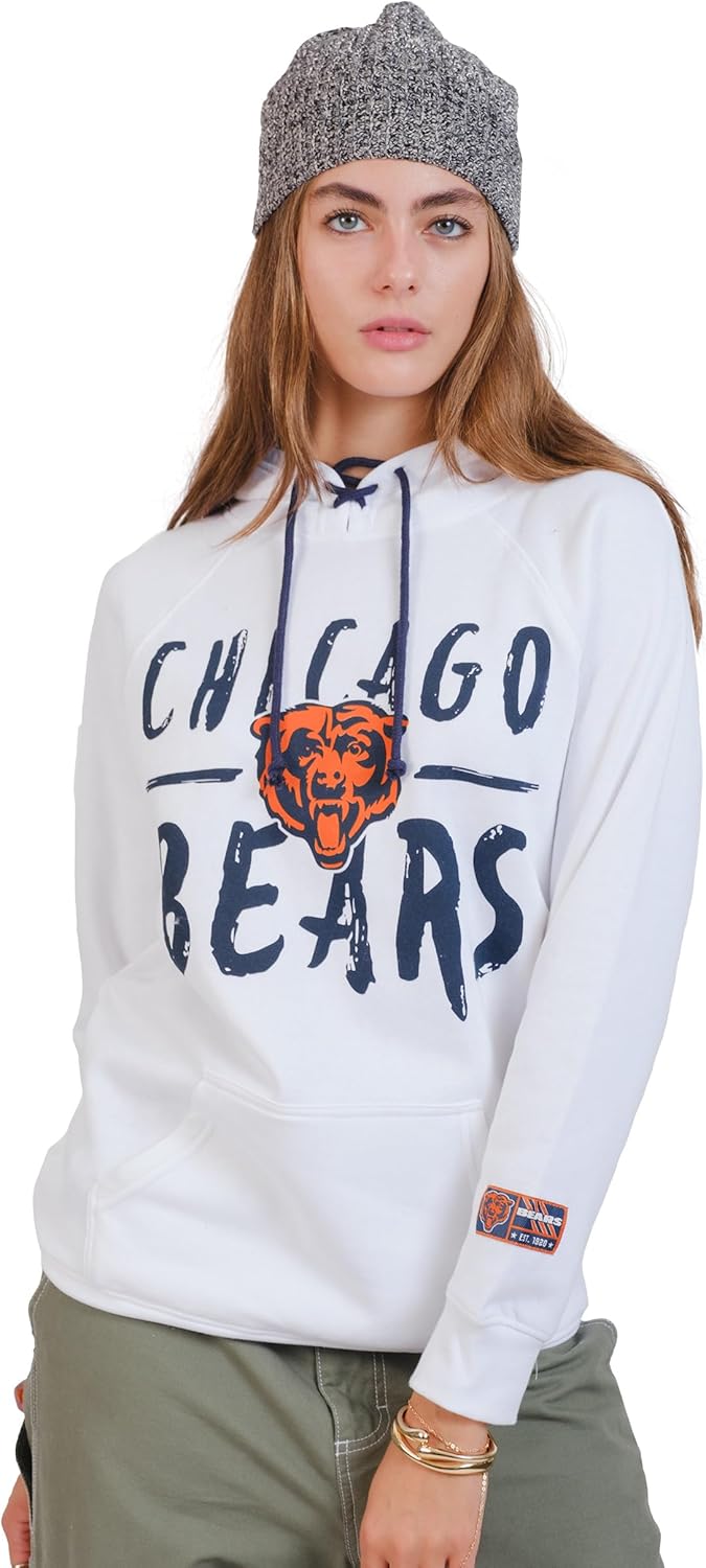 Ultra Game Women's NFL Official Super Soft Tie Neck Hoodie Sweatshirt