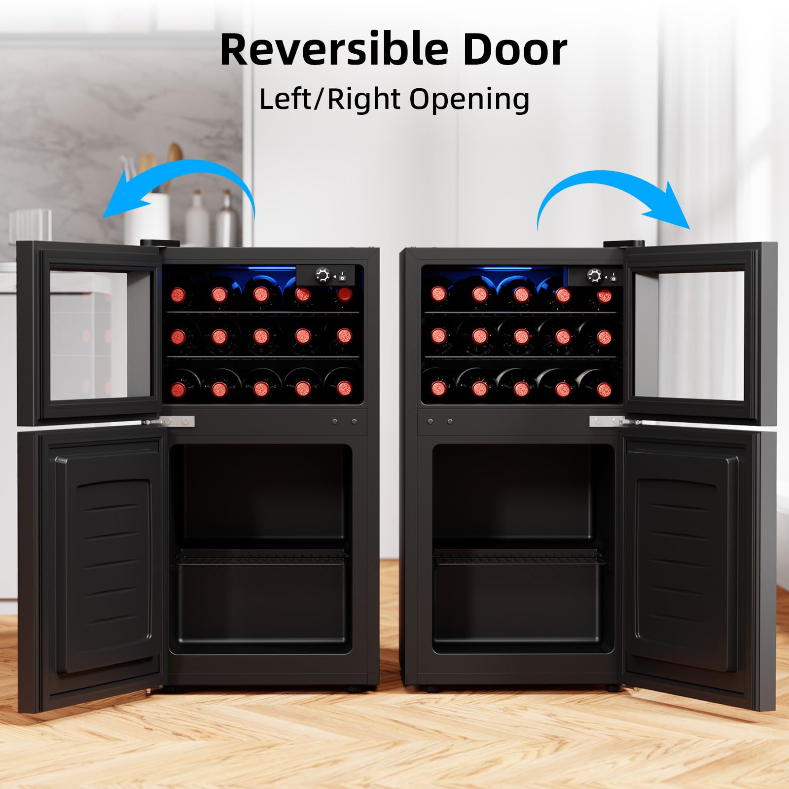 Antarctic Star 2.6 Cu. Ft. Mini Fridge With Freezer, Compact Refrigerator With Temperature Control, Reversible Door, LED Light, Energy Efficient For Home/Office/Bar/Bedroom on Fridge.com - View 6