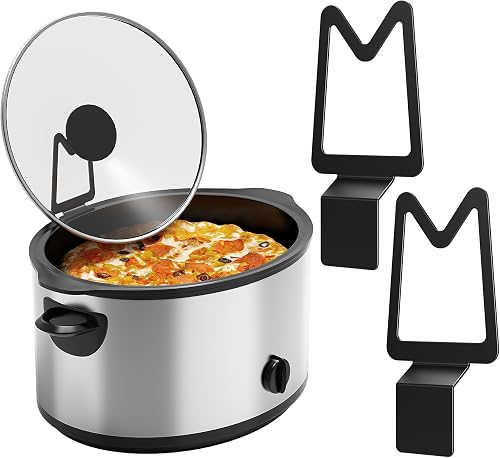 NiHome 2-Pack Slow Cooker Lid Holder Fit for Crockpot for Hands-Free Cooking, Fits Various Lid Sizes, Stable and Non-Slip Design, Prevents Water Stains on Countertops, Easy to Use, Space-Saving (2PCS)