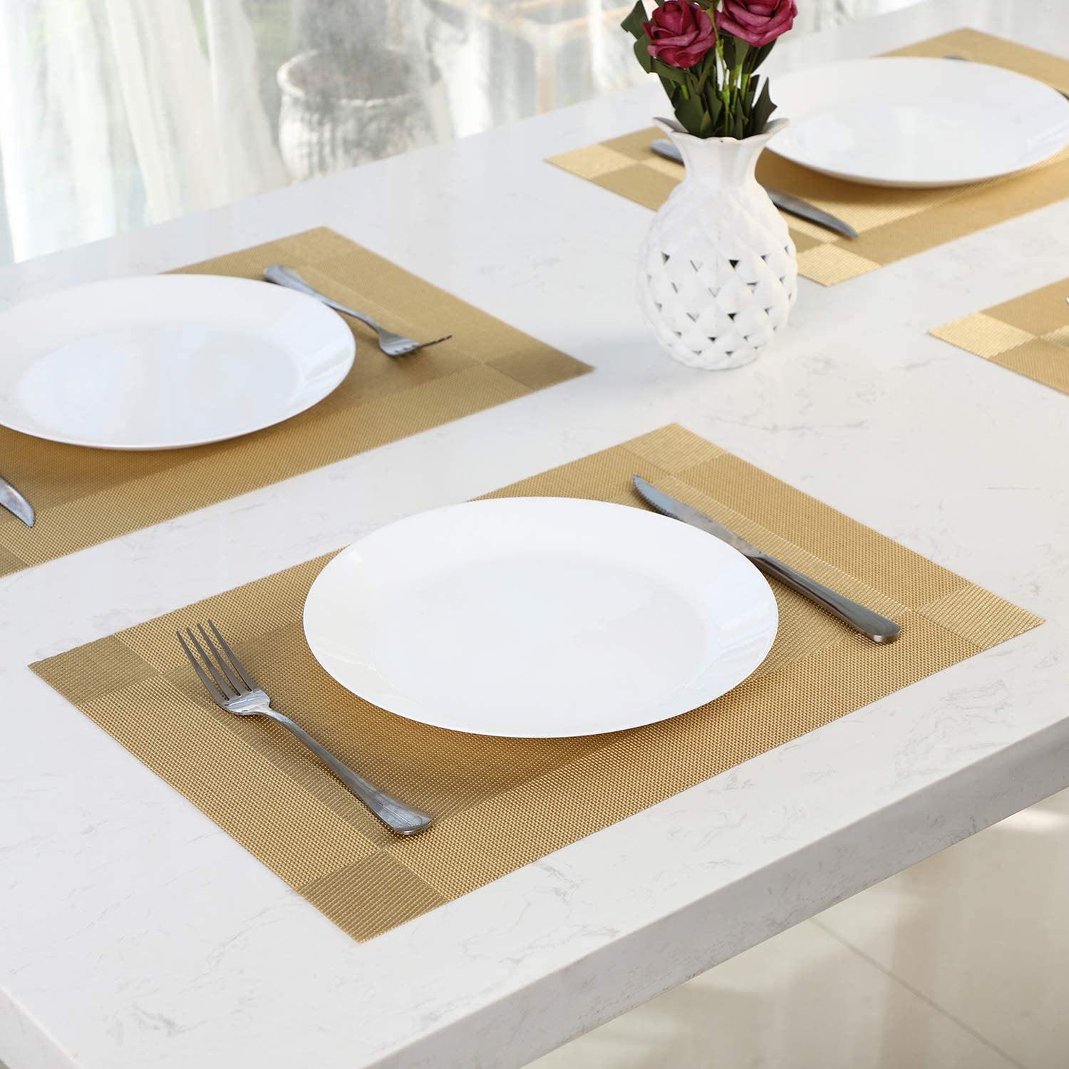 Set De Table Lot De 6, Set Table Lavable Résiste à La Chaleur 30 X 45 Cm Vinyle Vert 46075942