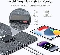Vista 3 de Renogy Paneles solares, cargador de panel solar portátil de 30W, carga rápida para iPhone, iPad, tabletas, portátil, banco de energía, con puertos