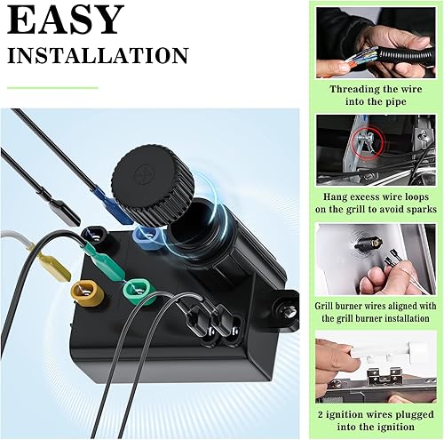 Miniatura 5 de GRISUN 69851 Kit de encendido de repuesto para Weber Spirit I & II 220320330335 (controles montados en el puente) para Weber Spirit GS4 II Parts