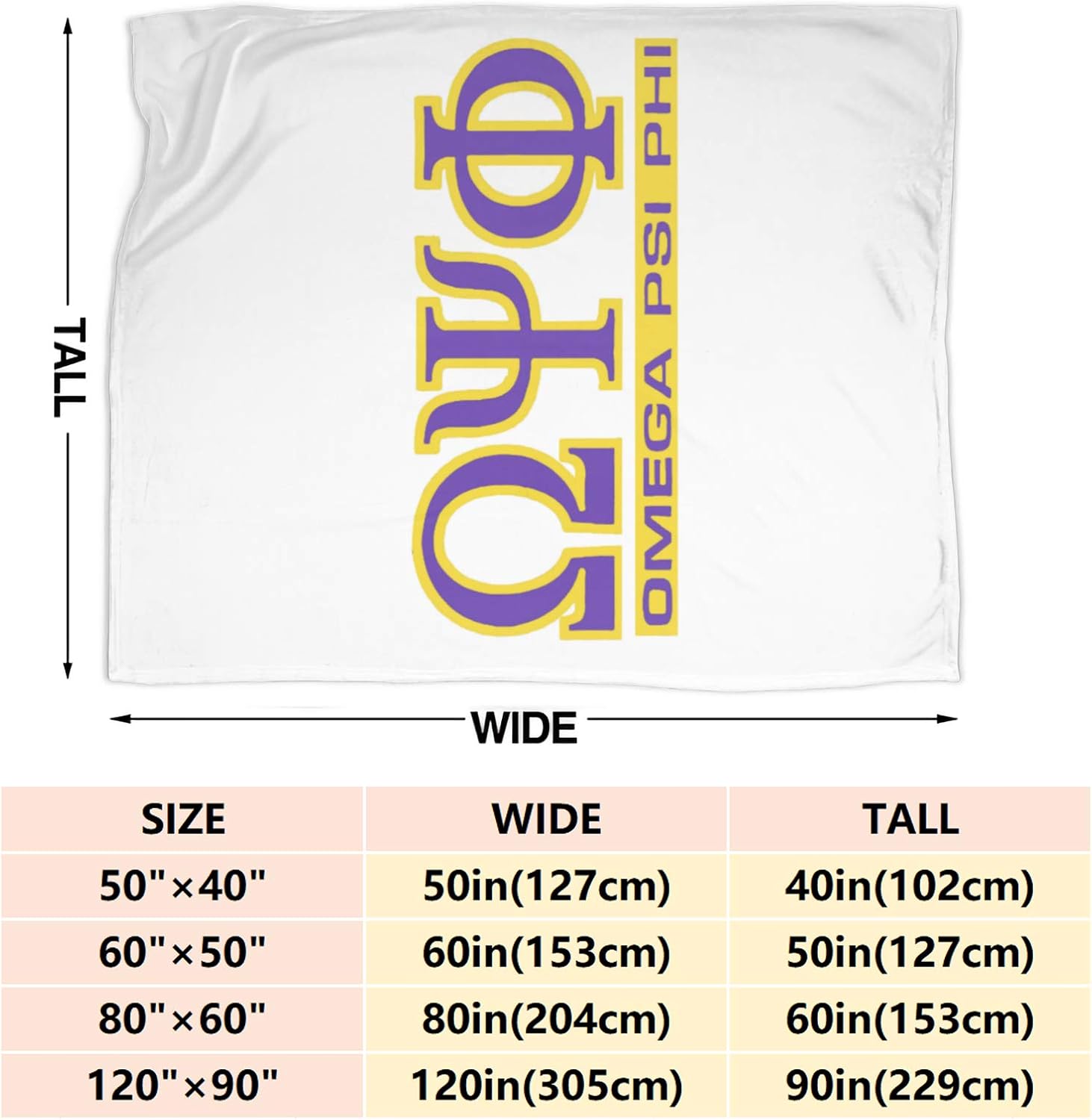 Omega Psi Phi Throw Blanket,Fraternity Gear Flannel Blanket Fur Blanket Christmas Bedding