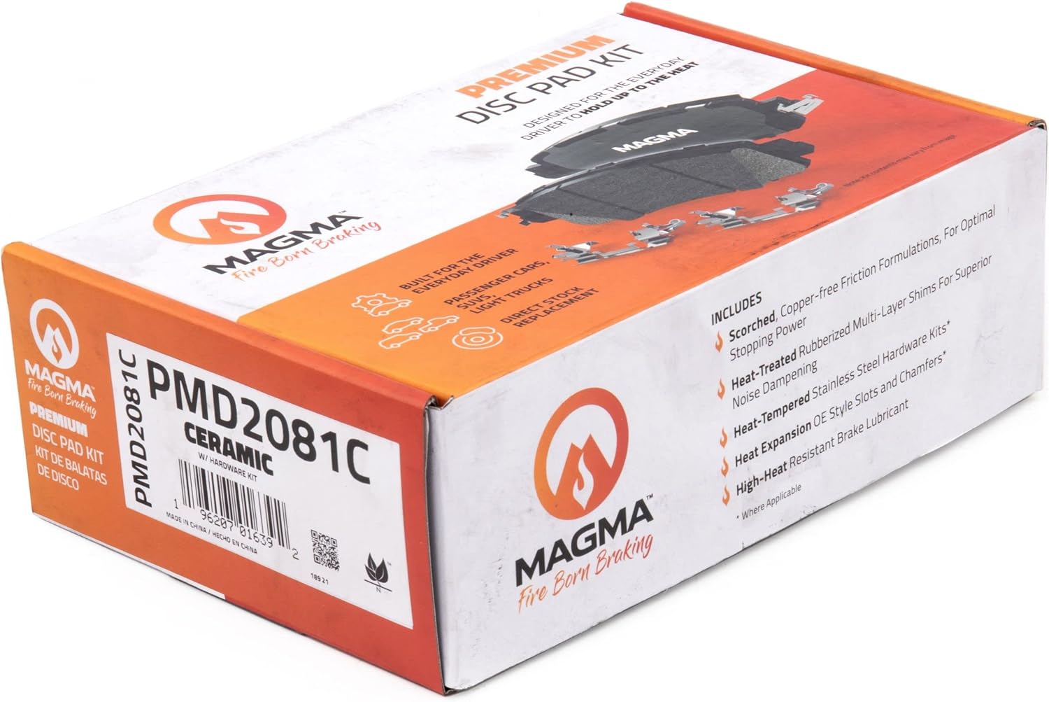 MAGMA Premium PMD2081C Ceramic Brake Pads, Rear