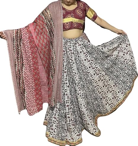 Chania Choli_Traditional wear_ Red,black and White