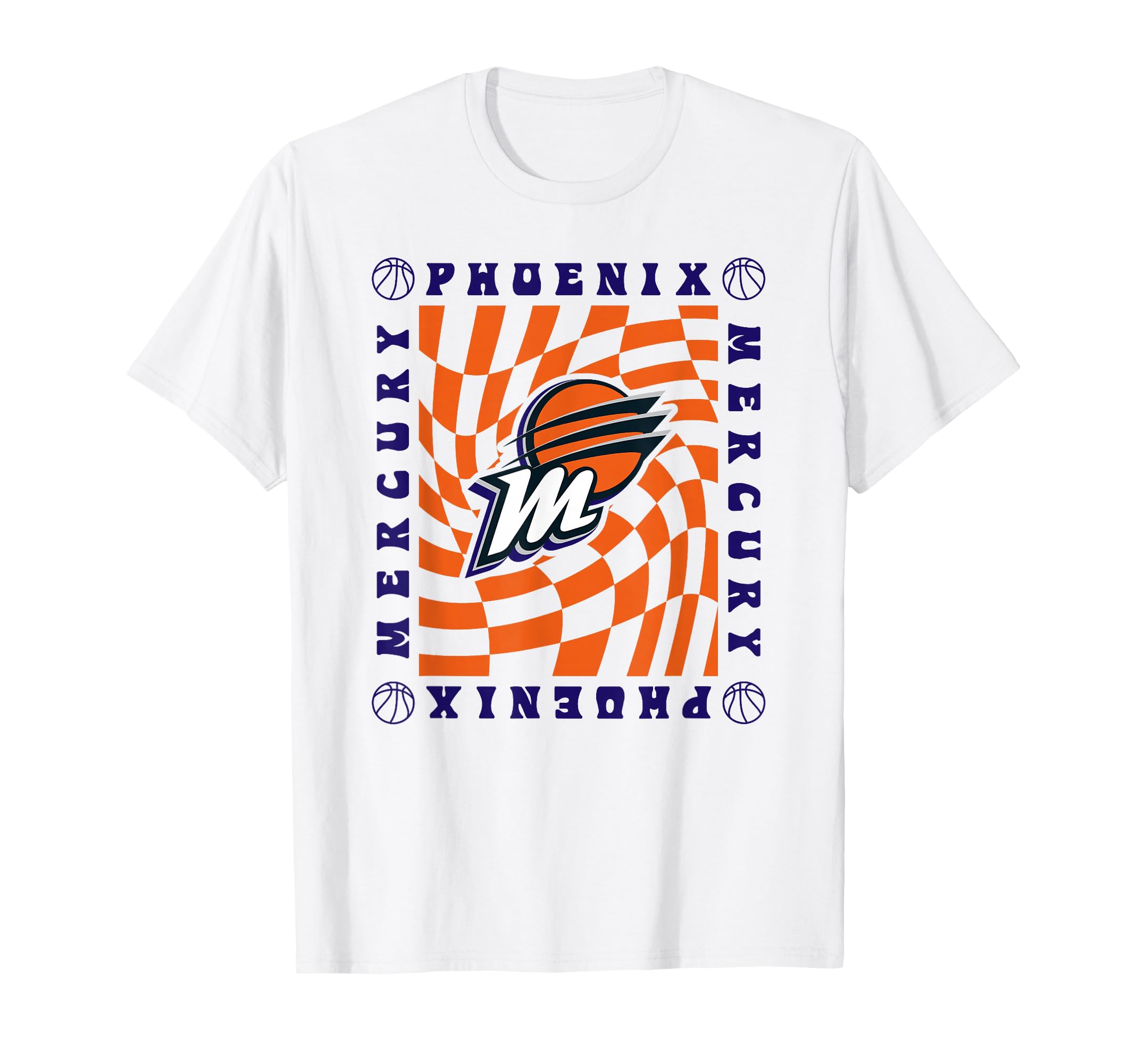 WNBA Phoenix Mercury Retro Wavy Checkerboard T-Shirt